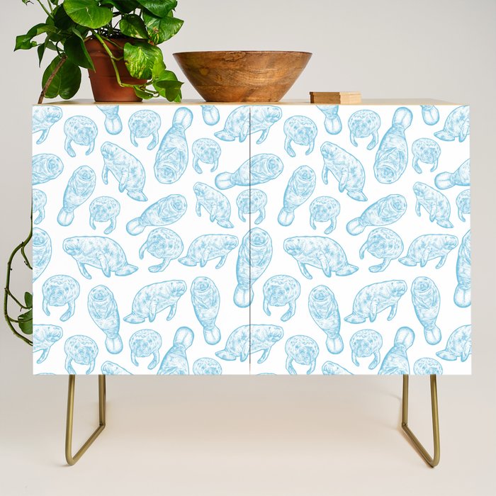 Manatees - Light Blue Credenza Gallery Image 1