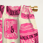 Vagabondâs Cupboard - pink and black on cream Window Curtain Gallery Image 2