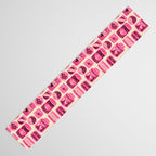 Vagabondâs Cupboard - pink and black on cream Table Runner Gallery Image 3