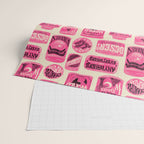 Vagabondâs Cupboard - pink and black on cream Wrapping Paper Gallery Image 2