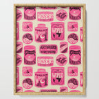 Vagabondâs Cupboard - pink and black on cream Serving Tray Gallery Image 1