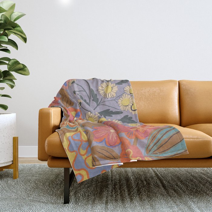 Floral mood Throw Blanket Gallery Image 1