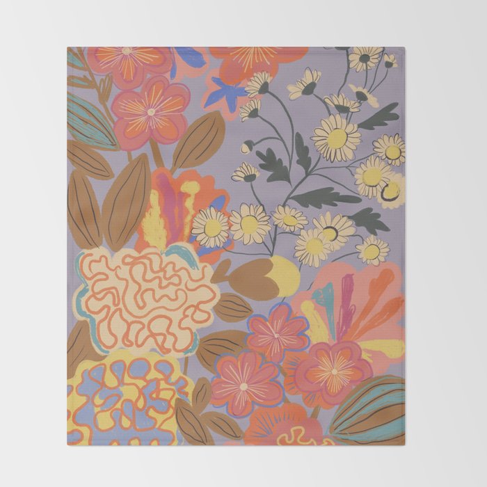 Floral mood Throw Blanket Gallery Image 2