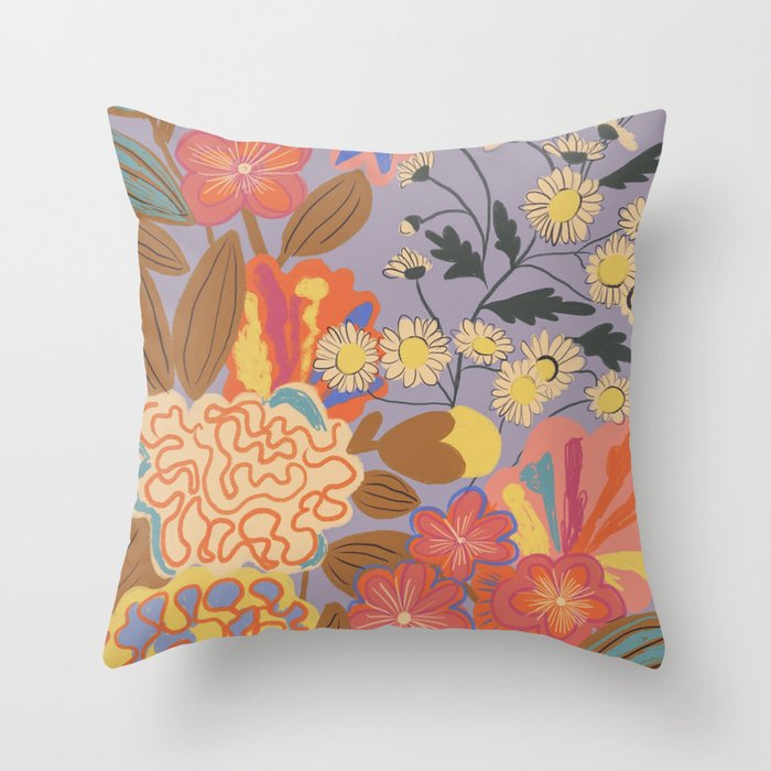 Floral mood Throw Pillow Gallery Image 1