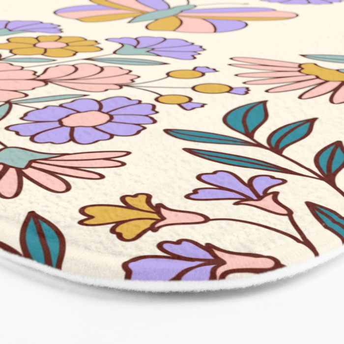 Butterfly Floral Garden  Bath Mat Gallery Image 3