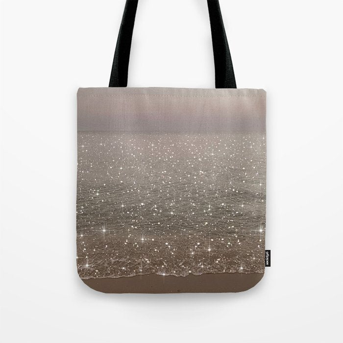 Beach Ocean Glitter Tote Bag Gallery Image 1