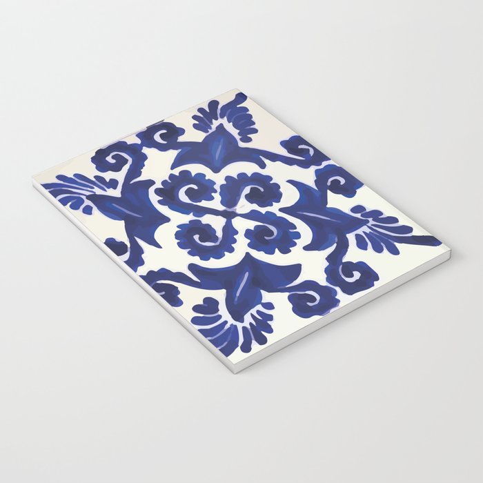 Talavera mexican tile traditional blue ceramic mosaic Notebook Gallery Image 3