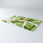 Blushing Leaves Watercolor Painting, Colorful Botanical Illustration, Tropical Modern Bohemian Rug Gallery Image 3