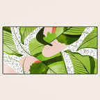 Blushing Leaves Watercolor Painting, Colorful Botanical Illustration, Tropical Modern Bohemian Desk Mat Gallery Image 3