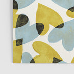 Linocut Hearts / Blue & Yellow Poster Gallery Image 3