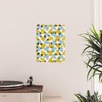 Linocut Hearts / Blue & Yellow Poster Gallery Image 2