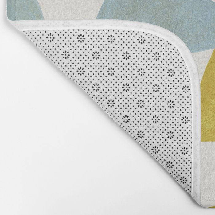 Linocut Hearts / Blue & Yellow Bath Mat Gallery Image 2