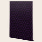 Black Damask Pattern 2- Aubergine Purple Wallpaper Gallery Image 2
