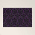 Black Damask Pattern 2- Aubergine Purple Welcome Mat Gallery Image 1
