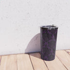 Black Damask Pattern 2- Aubergine Purple Travel Mug Gallery Image 4