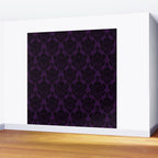 Black Damask Pattern 2- Aubergine Purple Wall Mural Gallery Image 2