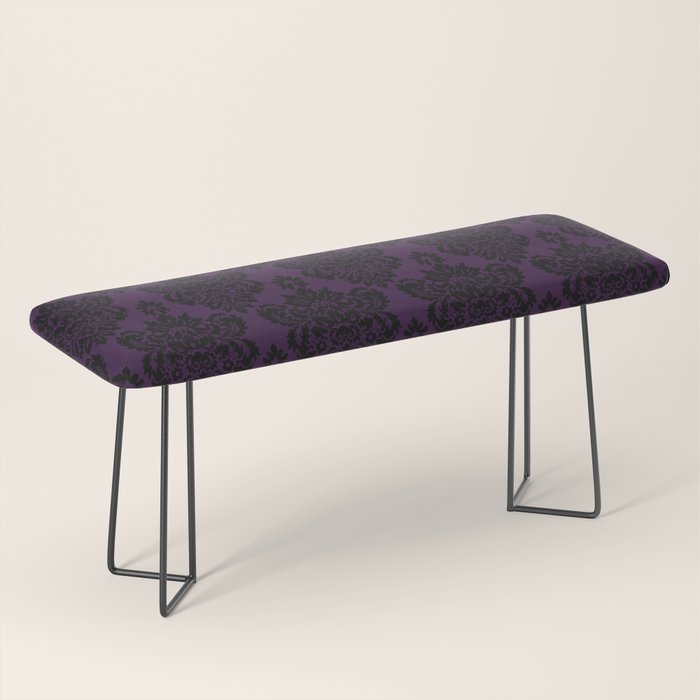 Black Damask Pattern 2- Aubergine Purple Bench Gallery Image 1
