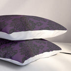 Black Damask Pattern 2- Aubergine Purple Pillow Sham Gallery Image 3