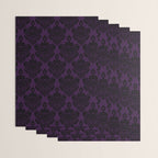 Black Damask Pattern 2- Aubergine Purple Wrapping Paper Gallery Image 3