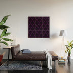Black Damask Pattern 2- Aubergine Purple Wood Wall Art Gallery Image 2