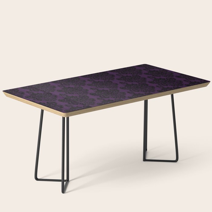 Black Damask Pattern 2- Aubergine Purple Coffee Table Gallery Image 1