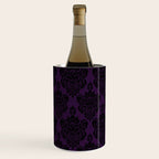 Black Damask Pattern 2- Aubergine Purple Wine Chiller Gallery Image 2