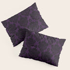 Black Damask Pattern 2- Aubergine Purple Pillow Sham Gallery Image 3