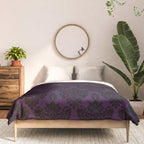 Black Damask Pattern 2- Aubergine Purple Comforter Gallery Image 3