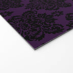 Black Damask Pattern 2- Aubergine Purple Welcome Mat Gallery Image 2