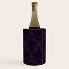 Black Damask Pattern 2- Aubergine Purple Wine Chiller Gallery Image 3