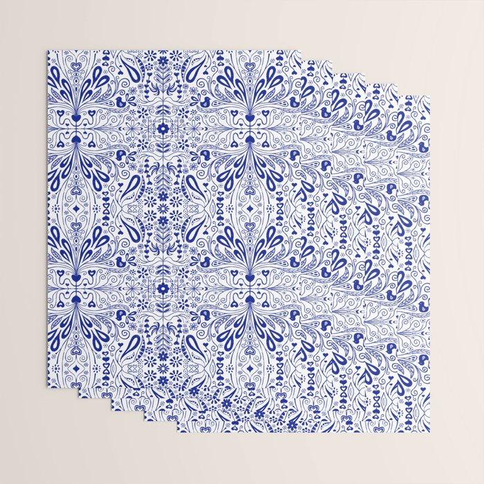 Chinoiserie Scandinavian Folk Art Wrapping Paper Gallery Image 3