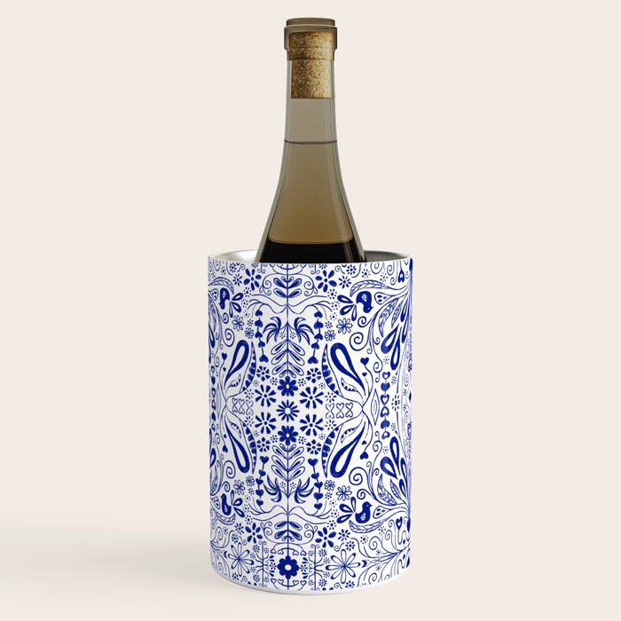 Chinoiserie Scandinavian Folk Art Wine Chiller Gallery Image 1