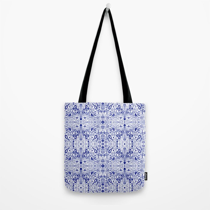 Chinoiserie Scandinavian Folk Art Tote Bag Gallery Image 2
