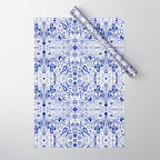 Chinoiserie Scandinavian Folk Art Wrapping Paper Gallery Image 1