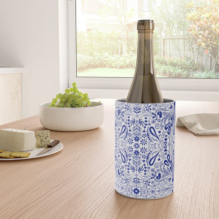 Chinoiserie Scandinavian Folk Art Wine Chiller Gallery Image 4