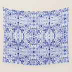 Chinoiserie Scandinavian Folk Art Wall Tapestry Gallery Image 4