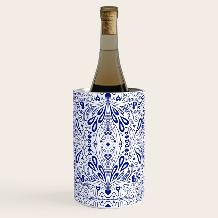 Chinoiserie Scandinavian Folk Art Wine Chiller Gallery Image 2