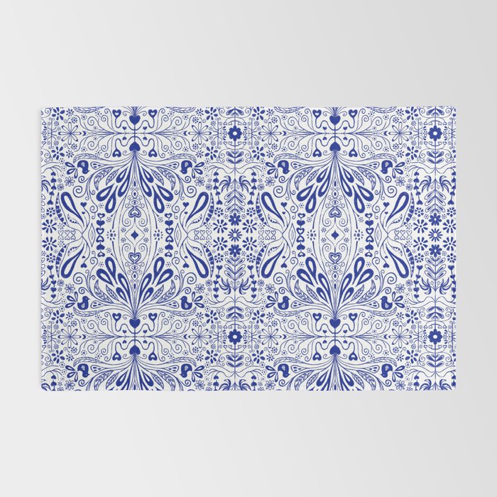 Chinoiserie Scandinavian Folk Art Rug Gallery Image 2