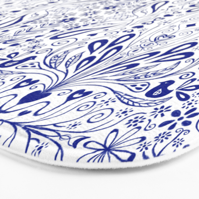 Chinoiserie Scandinavian Folk Art Bath Mat Gallery Image 3