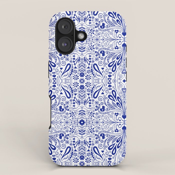 Chinoiserie Scandinavian Folk Art iPhone Case Gallery Image 1