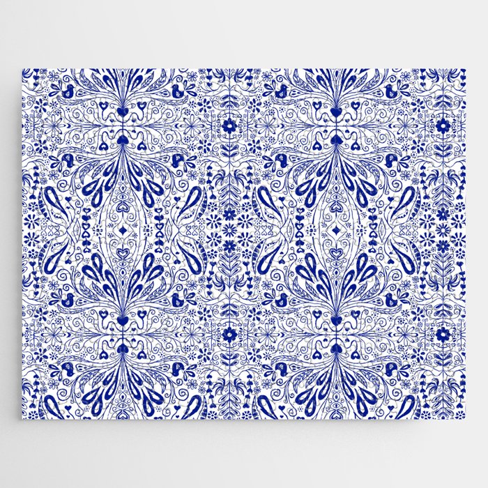 Chinoiserie Scandinavian Folk Art Jigsaw Puzzle Gallery Image 1