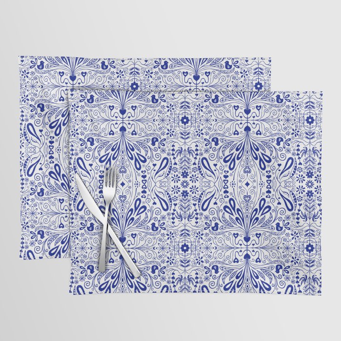 Chinoiserie Scandinavian Folk Art Placemat Gallery Image 1