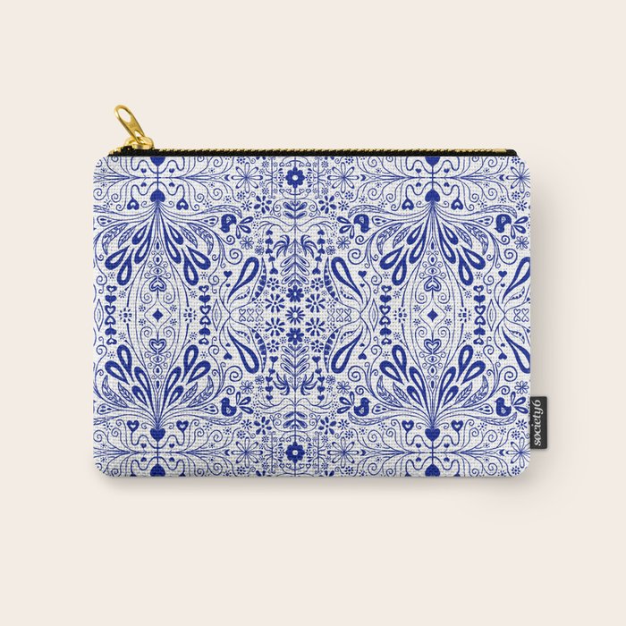 Chinoiserie Scandinavian Folk Art Carry All Pouch Gallery Image 1