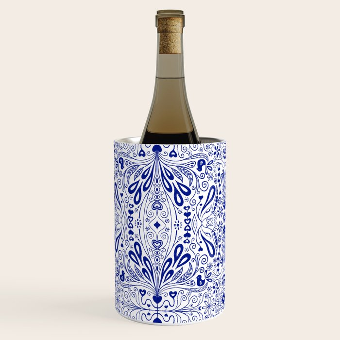 Chinoiserie Scandinavian Folk Art Wine Chiller Gallery Image 3
