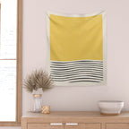 Yellow Sunset Mid Century Modern Minimalist Rothko Inspired Color Field With Lines Geometric Style Wall Tapestry Gallery Image 2