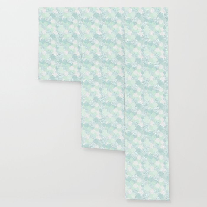Floral Blooms, Soft Teal and Mint Wallpaper Gallery Image 3
