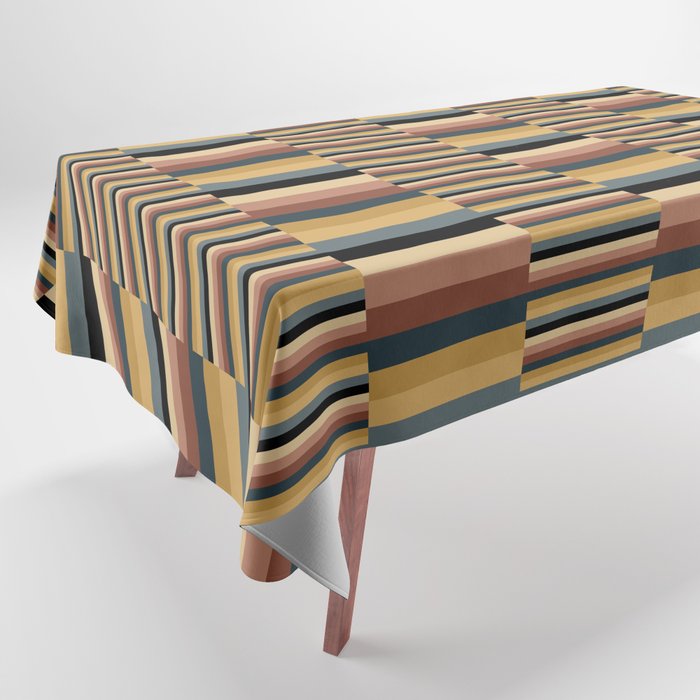 Mixed Stripes Pattern XXIV Bold Retro Tablecloth Gallery Image 1