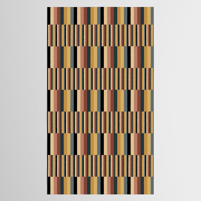 Mixed Stripes Pattern XXIV Bold Retro Tablecloth Gallery Image 2