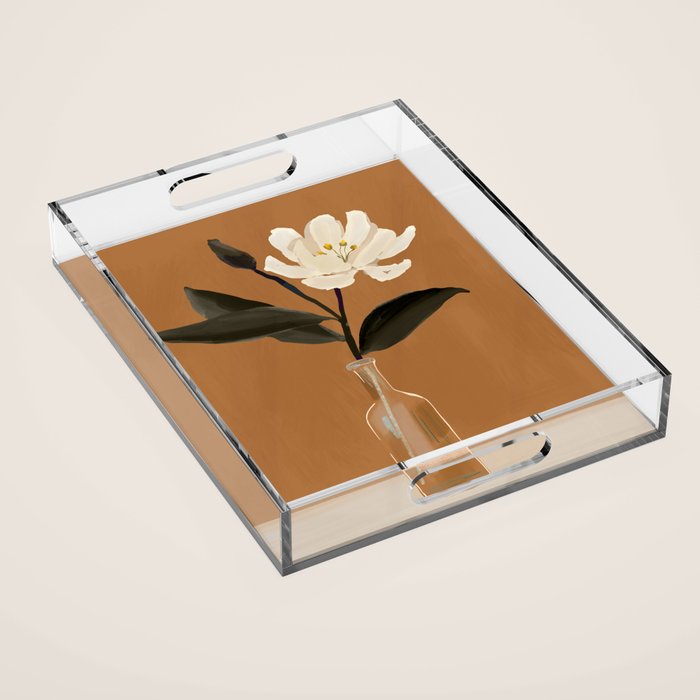 Flowers in Vase  Acrylic Tray Gallery Image 1