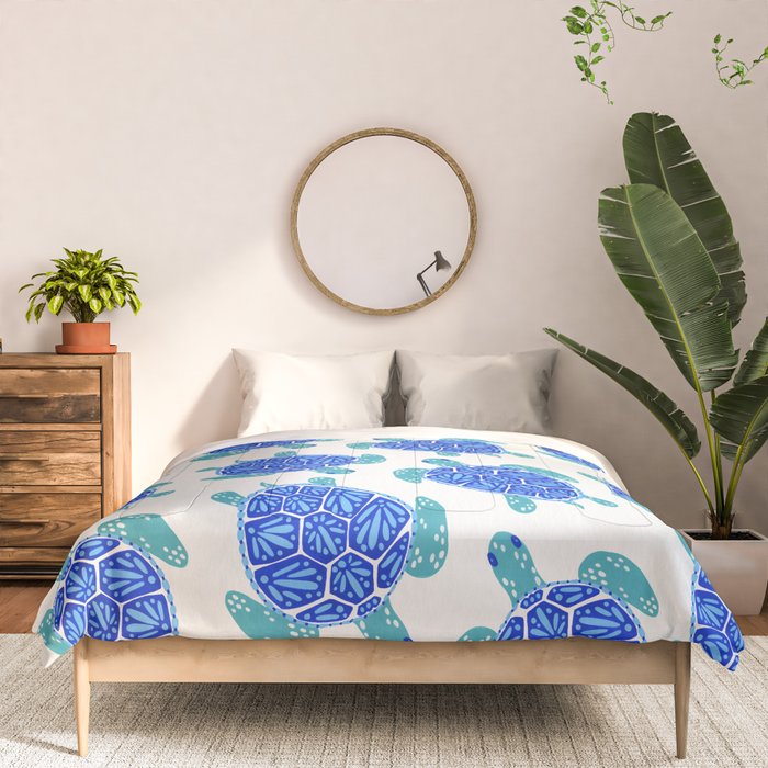 Sea Turtle - Blue Palette Comforter Gallery Image 3